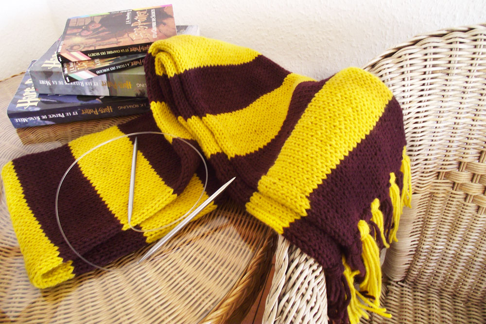 tricoter l'echarpe de harry potter